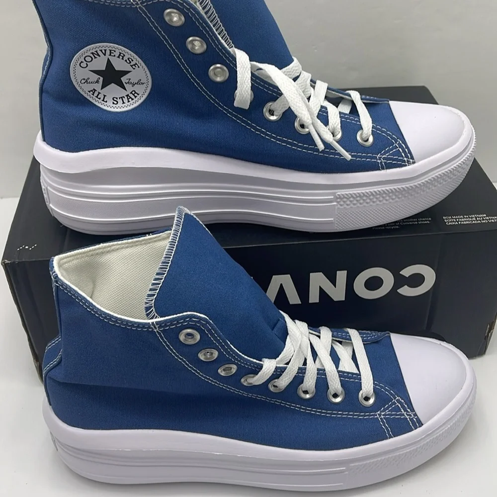 Converse WMNS High-Top Platform Sneakers A09395C CTAS MOVE HI ARMOR BLUE/WHITE